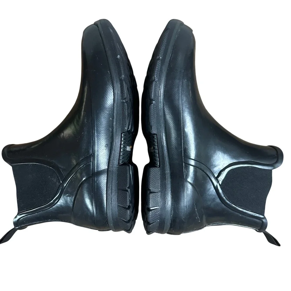 Bogs Amanda Slip Boot Black Rubber Waterproof Chelsea Rain Boots Womens Size 7